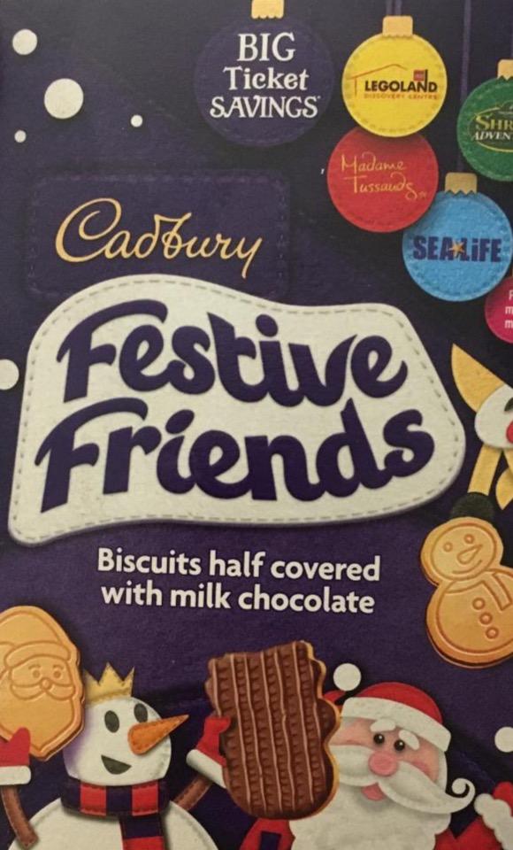 Zdjęcia - Festive Friends biscuits half covered with milk chocolate Cadbury