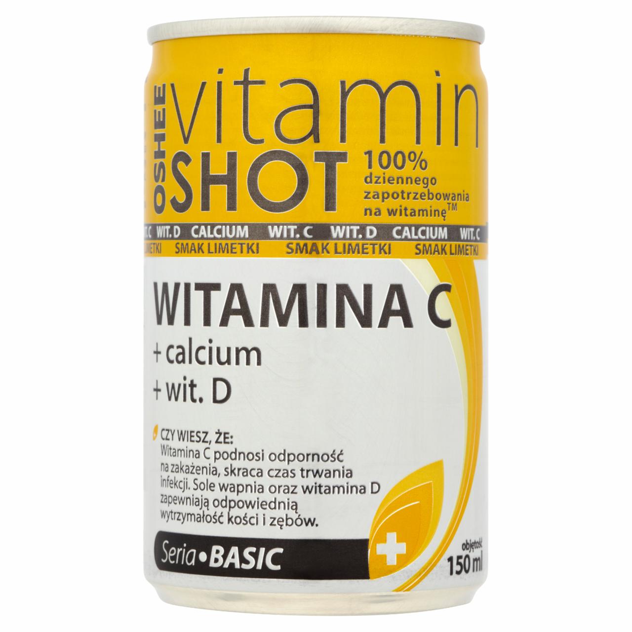 Zdjęcia - Oshee Vitamin Shot Witamina C Napój niegazowany o smaku limetki i cytryny 150 ml