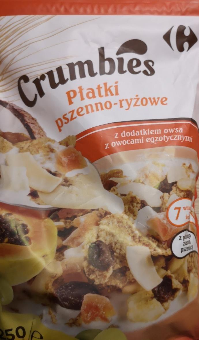 Zdjęcia - płatki pszenno-ryżowe z dodatkiem owsa z owocami egzotycznymi Carrefour