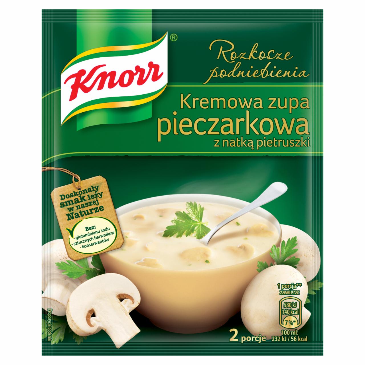 Zdjęcia - Knorr Rozkosze podniebienia Kremowa zupa pieczarkowa z natką pietruszki 49 g