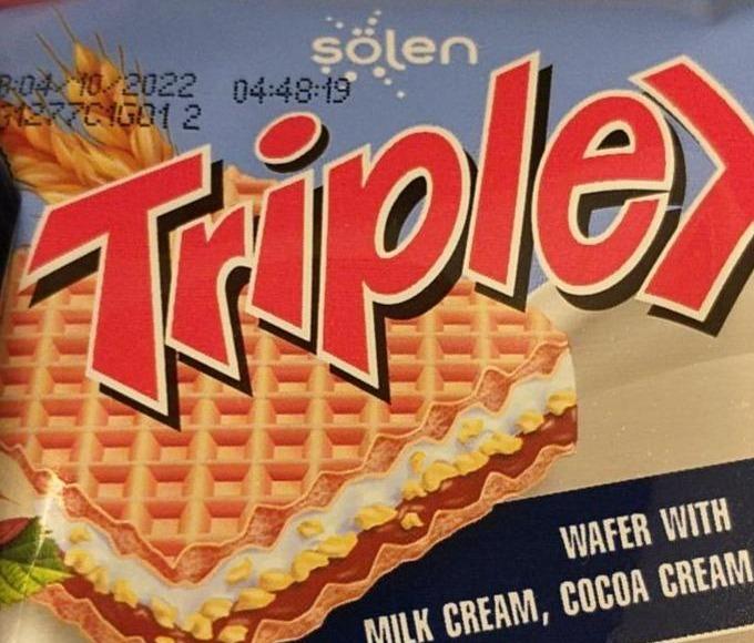 Zdjęcia - Triplex Wafer with Milk & Cocoa cream Solen