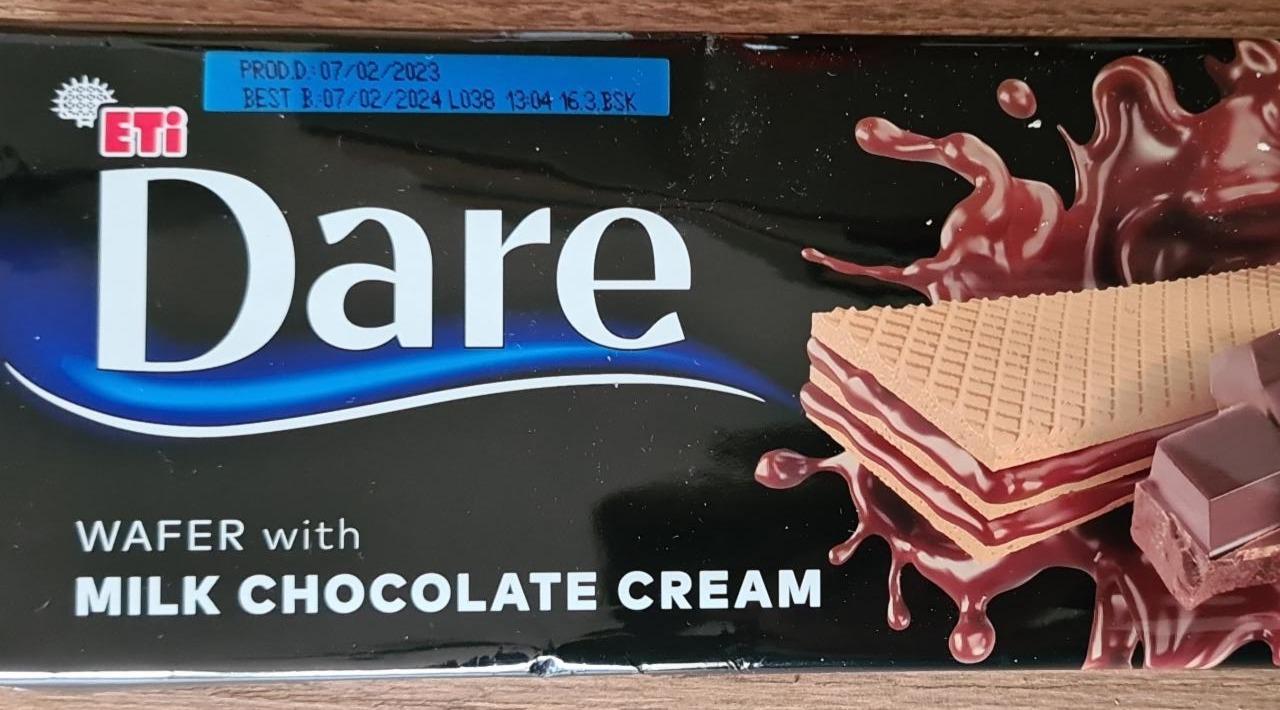 Zdjęcia - Eti Dare Wafel z kremem z czekolady mlecznej 142 g