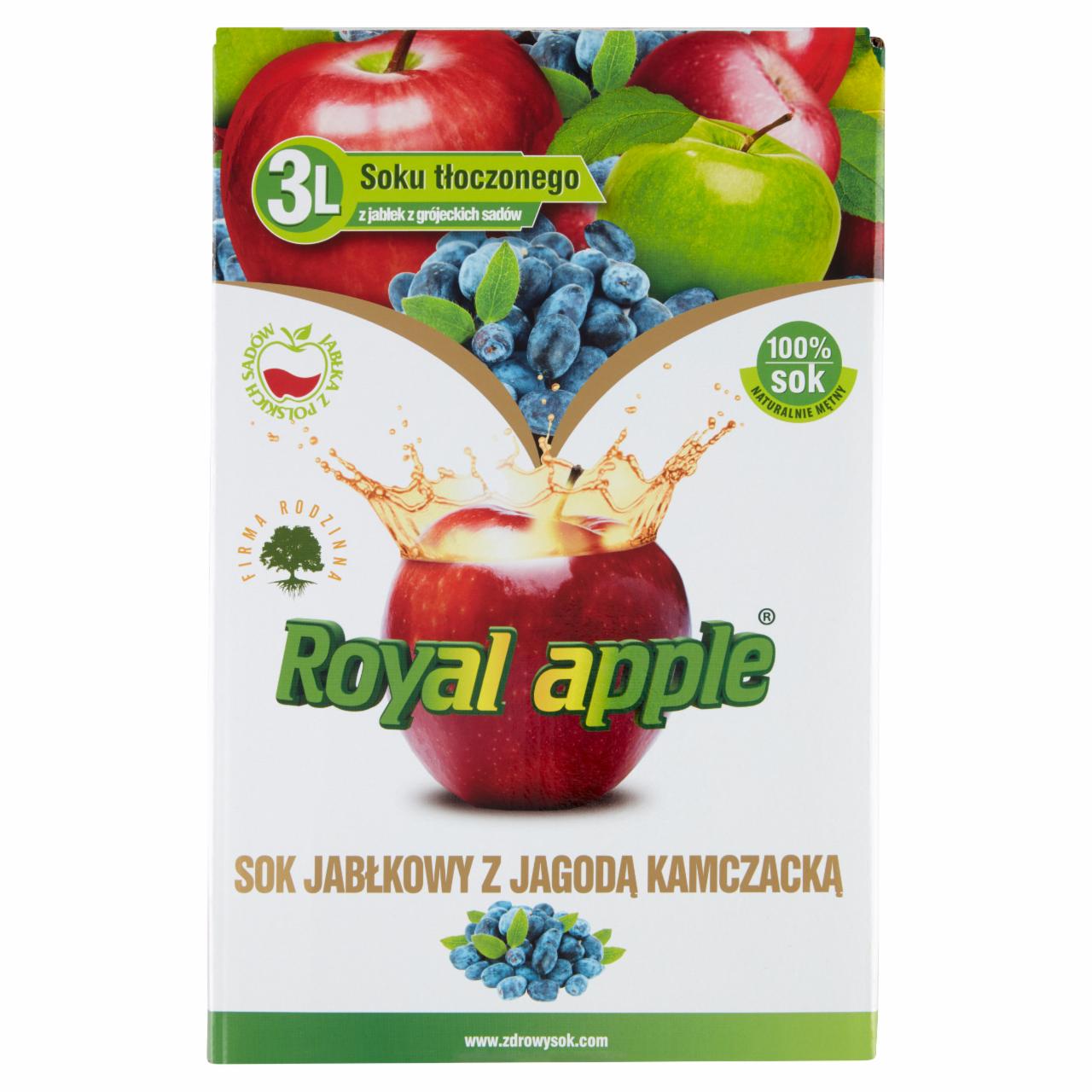 Zdjęcia - Royal apple Sok jabłkowy z jagodą kamczacką 3 l