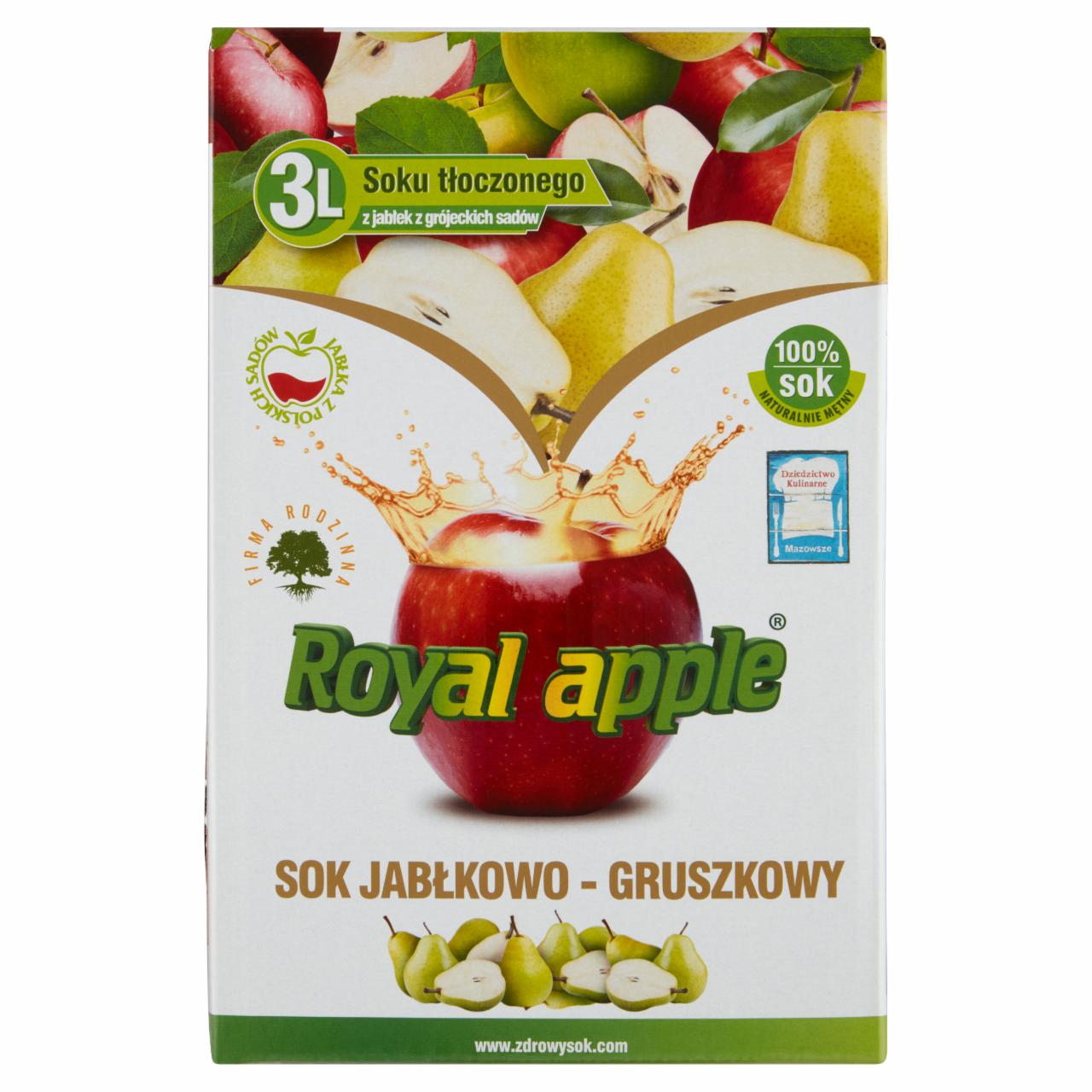 Zdjęcia - Royal apple Sok jabłkowo-gruszkowy 3 l