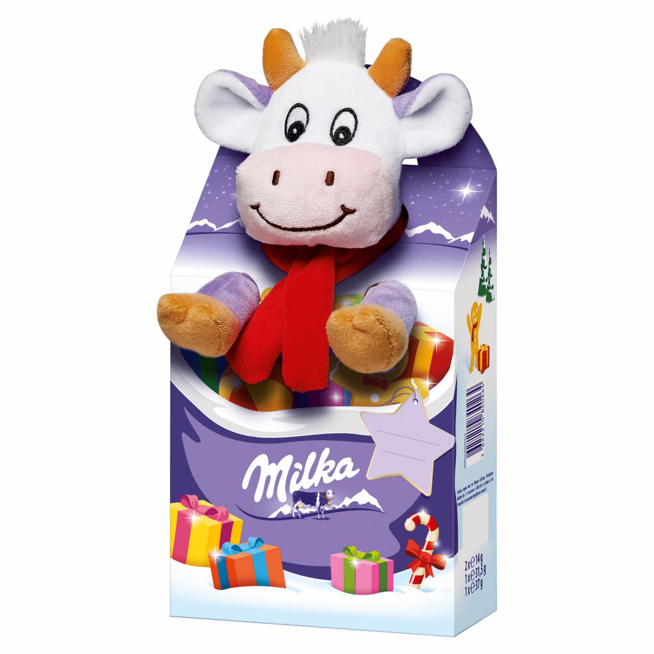 Zdjęcia - Milka Mieszanka czekolady mlecznej nadziewanej czekolady mlecznej i draży + pluszowa zabawka