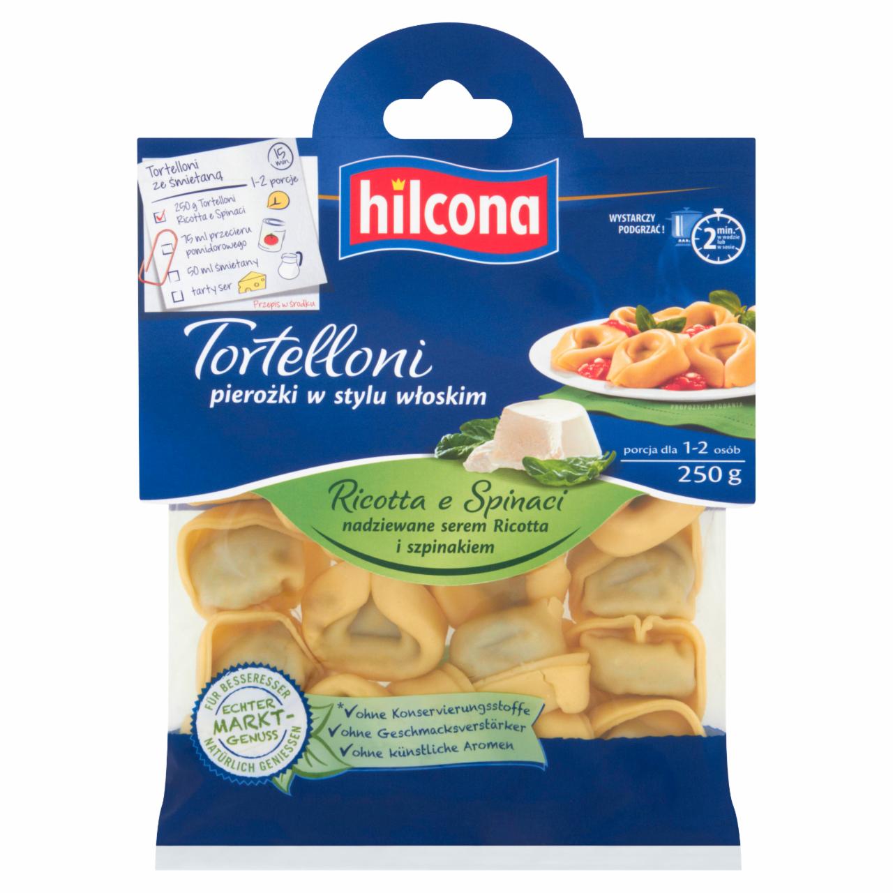 Zdjęcia - Hilcona Tortelloni z serem Ricotta i szpinakiem 250 g