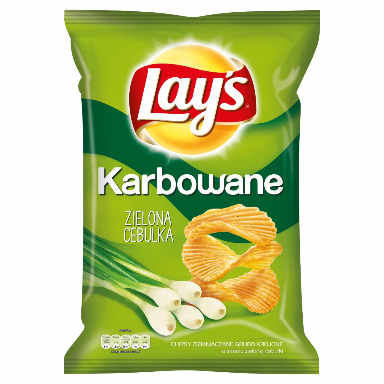 Zdjęcia - Lay's Karbowane o smaku zielona cebulka Chipsy ziemniaczane 140 g