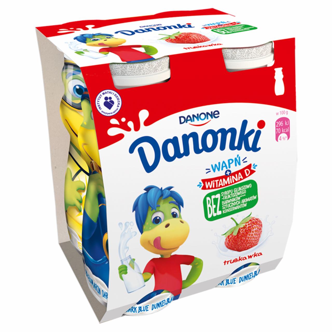 Zdjęcia - Danone Danonki Jogurt do picia truskawka 400 g (4 x 100 g)