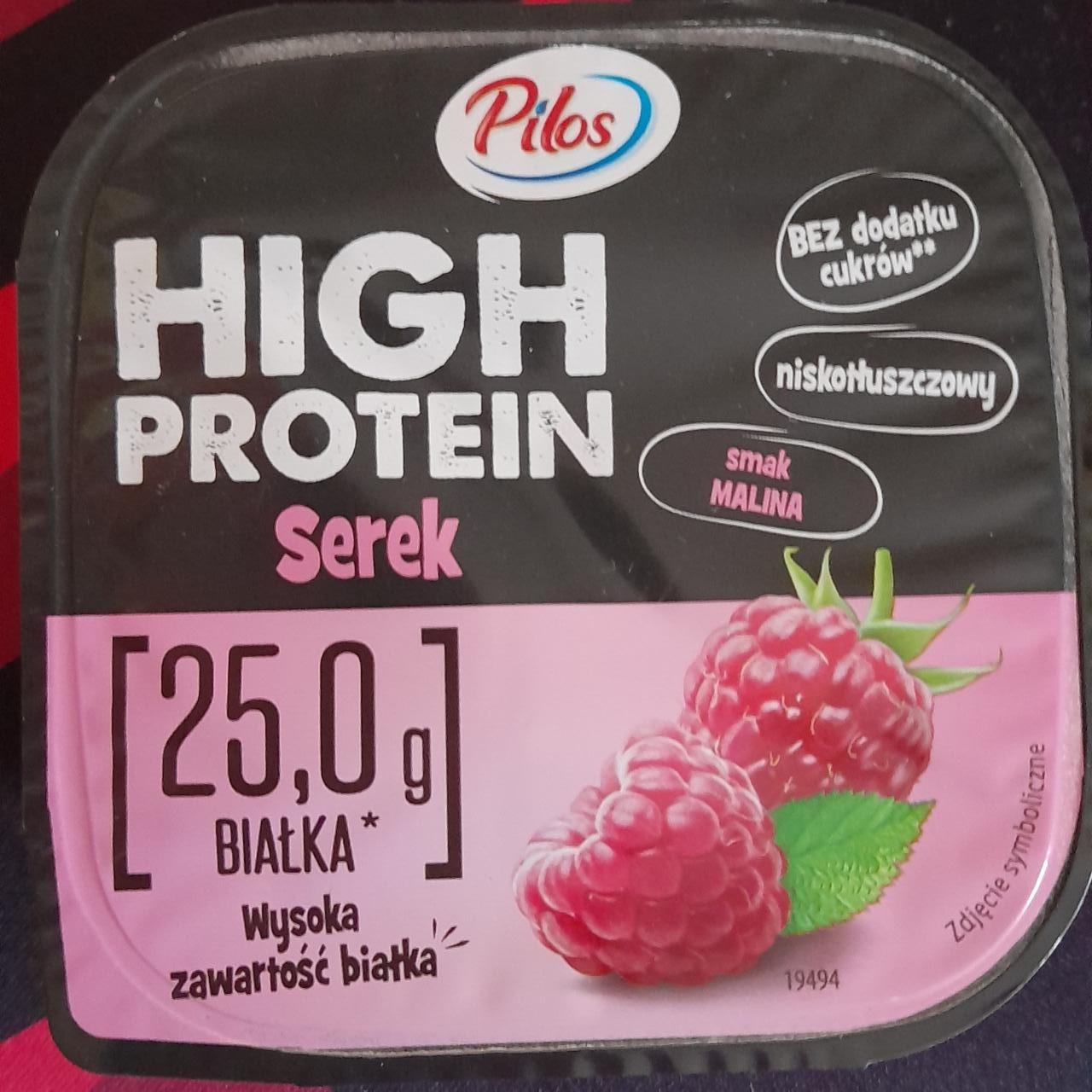 Zdjęcia - High protein serek smak malina Pilos