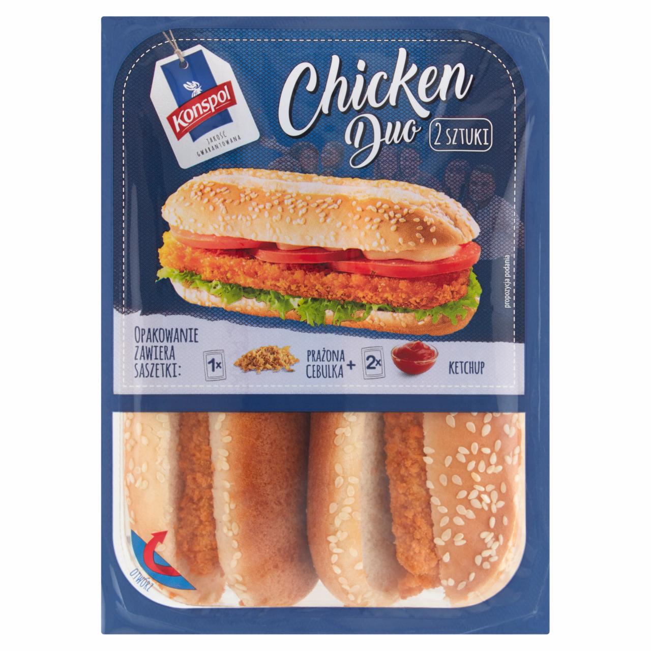 Zdjęcia - Konspol Chicken Duo Kotlet z kurczaka w bułce z dodatkiem ketchupu cebuli prażonej 270 g (2 sztuki)