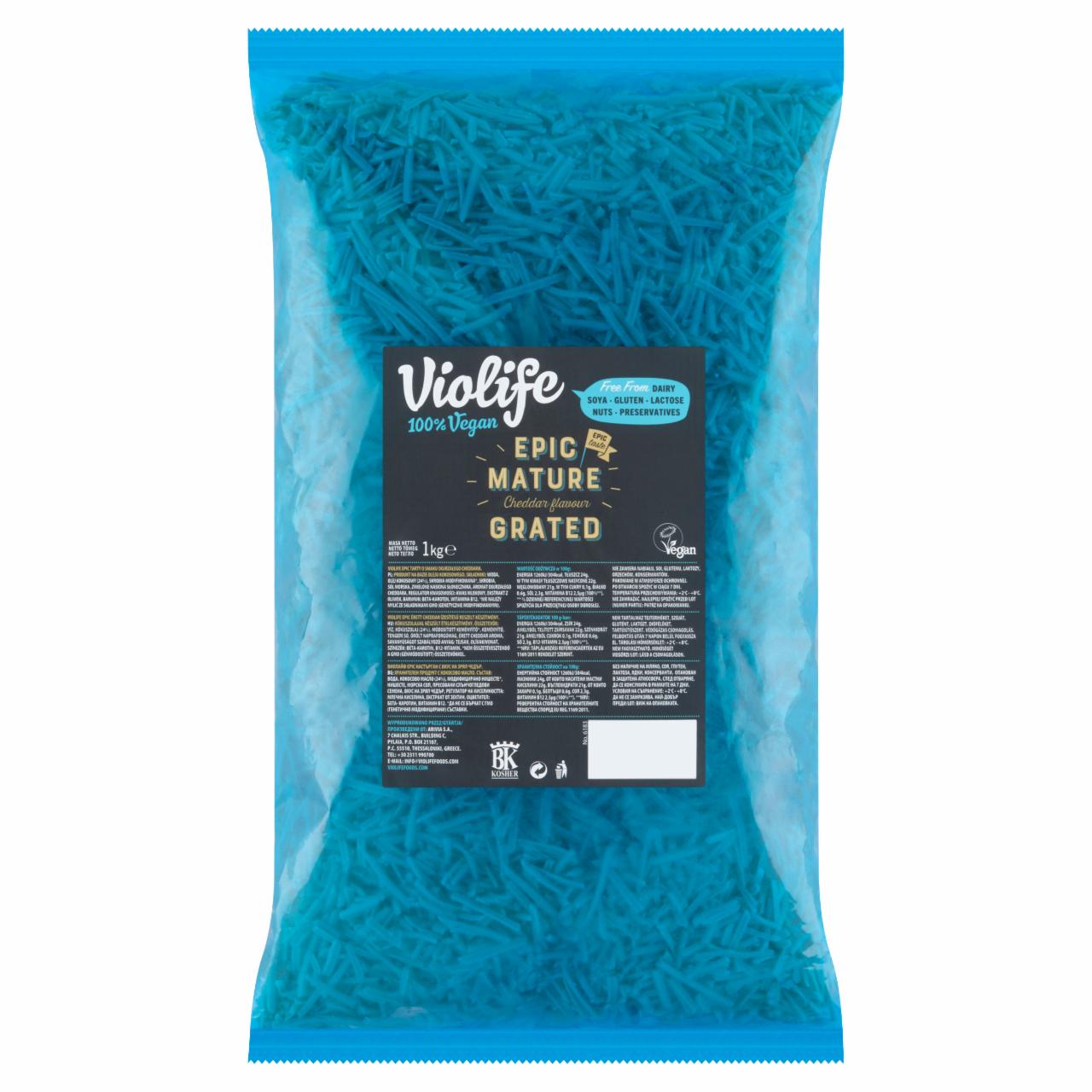 Zdjęcia - Violife Produkt na bazie oleju kokosowego epic tarty o smaku dojrzałego cheddara 1 kg