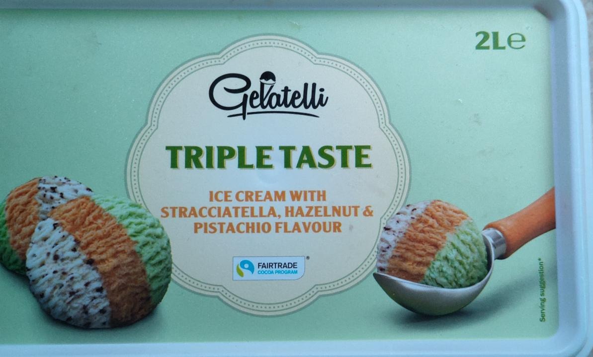 Zdjęcia - Triple Taste Ice cream with Stracciatella, Hazelnut & Pistachio Bon Gelati