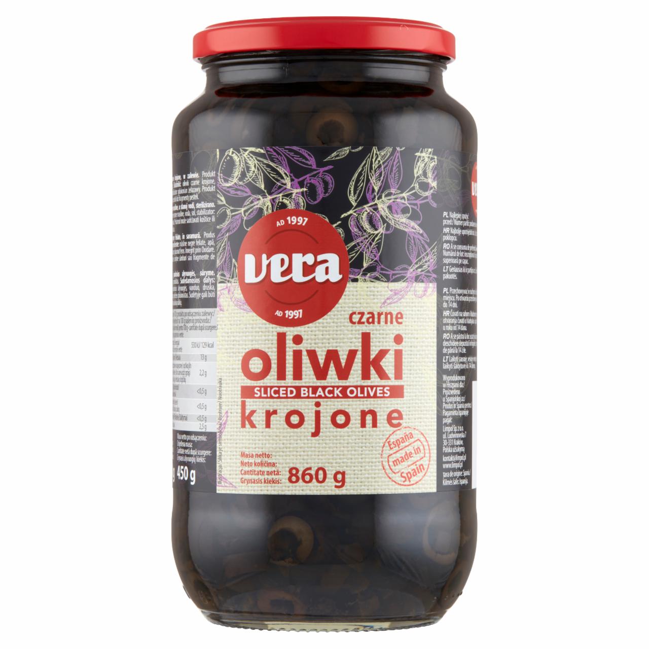 Zdjęcia - Vera Oliwki czarne krojone