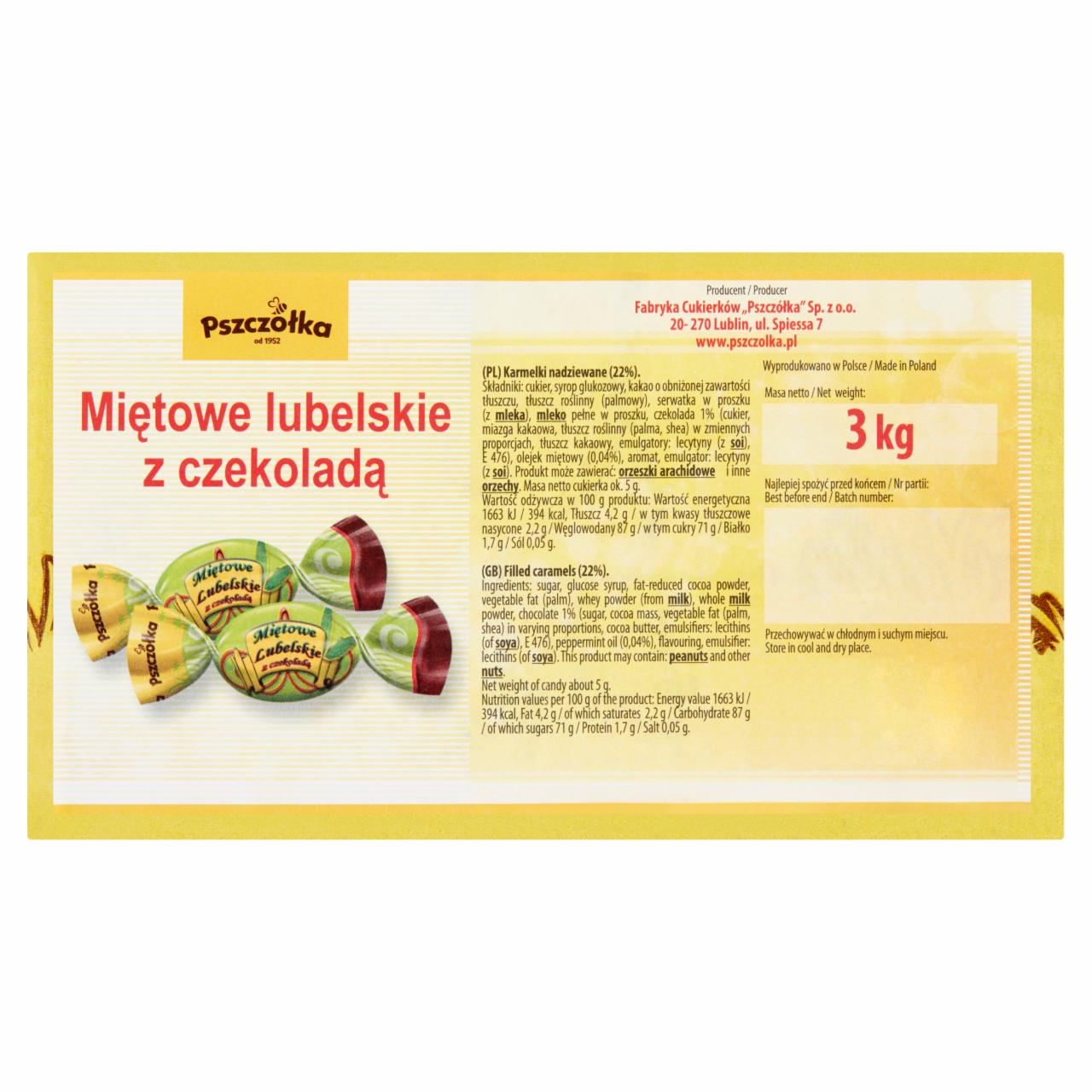 Zdjęcia - Karmelki nadziewane miętowe lubelskie z czekoladą 3 kg