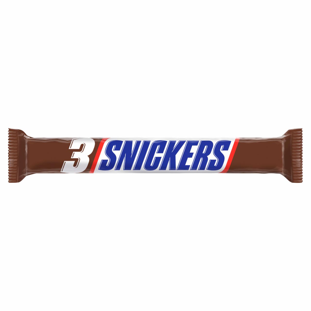 Zdjęcia - Snickers Baton z nadzieniem i orzeszkami ziemnymi w karmelu i czekoladzie 112,5 g (3 x 37,5 g)