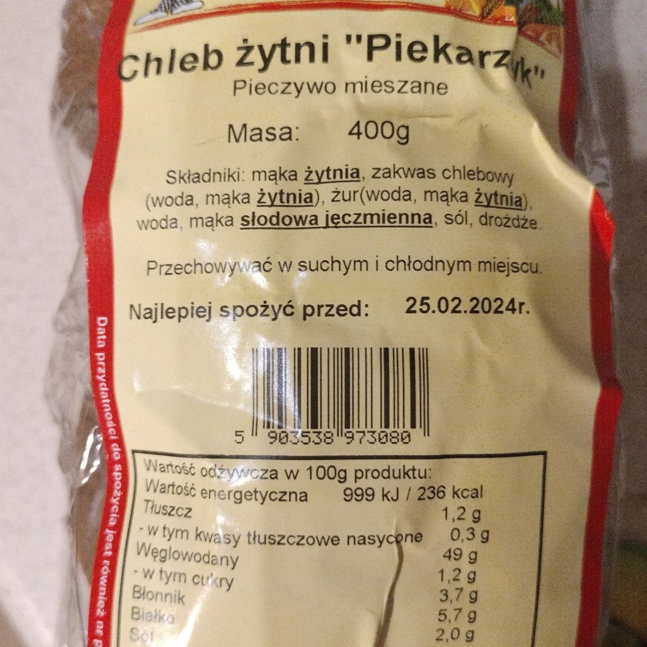 Zdjęcia - Chleb żytni piekarzyk Czepino