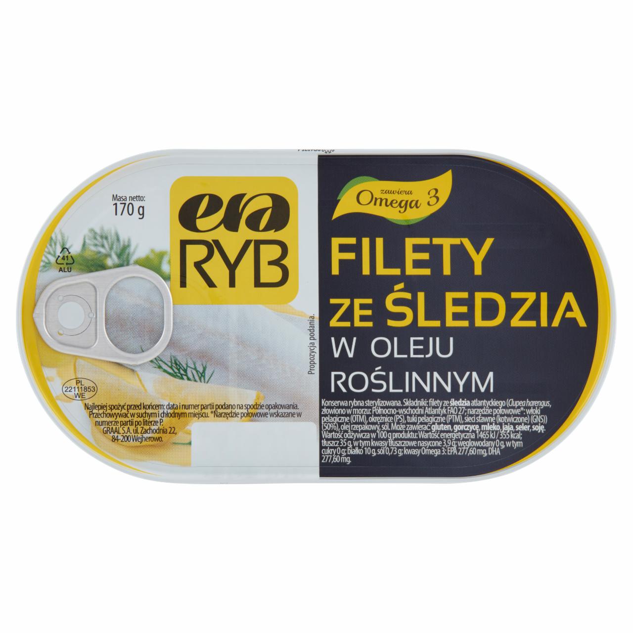 Zdjęcia - Era Ryb Filety ze śledzia w oleju roślinnym 170 g
