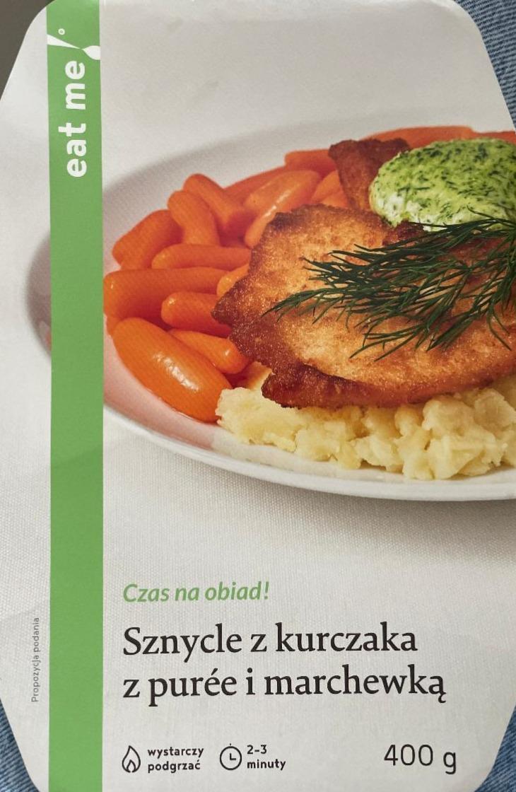 Zdjęcia - Sznycle z kurczaka z purée i marchewką Eat me!