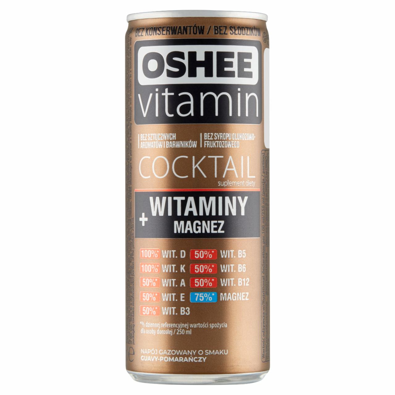 Zdjęcia - Oshee Vitamin Energy Suplement diety napój gazowany o smaku guavy i pomarańczy 250 ml