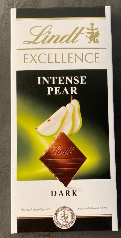 Zdjęcia - Lindt Excellence Ciemna czekolada z nadzieniem gruszkowym i kawałkami migdałów 100 g