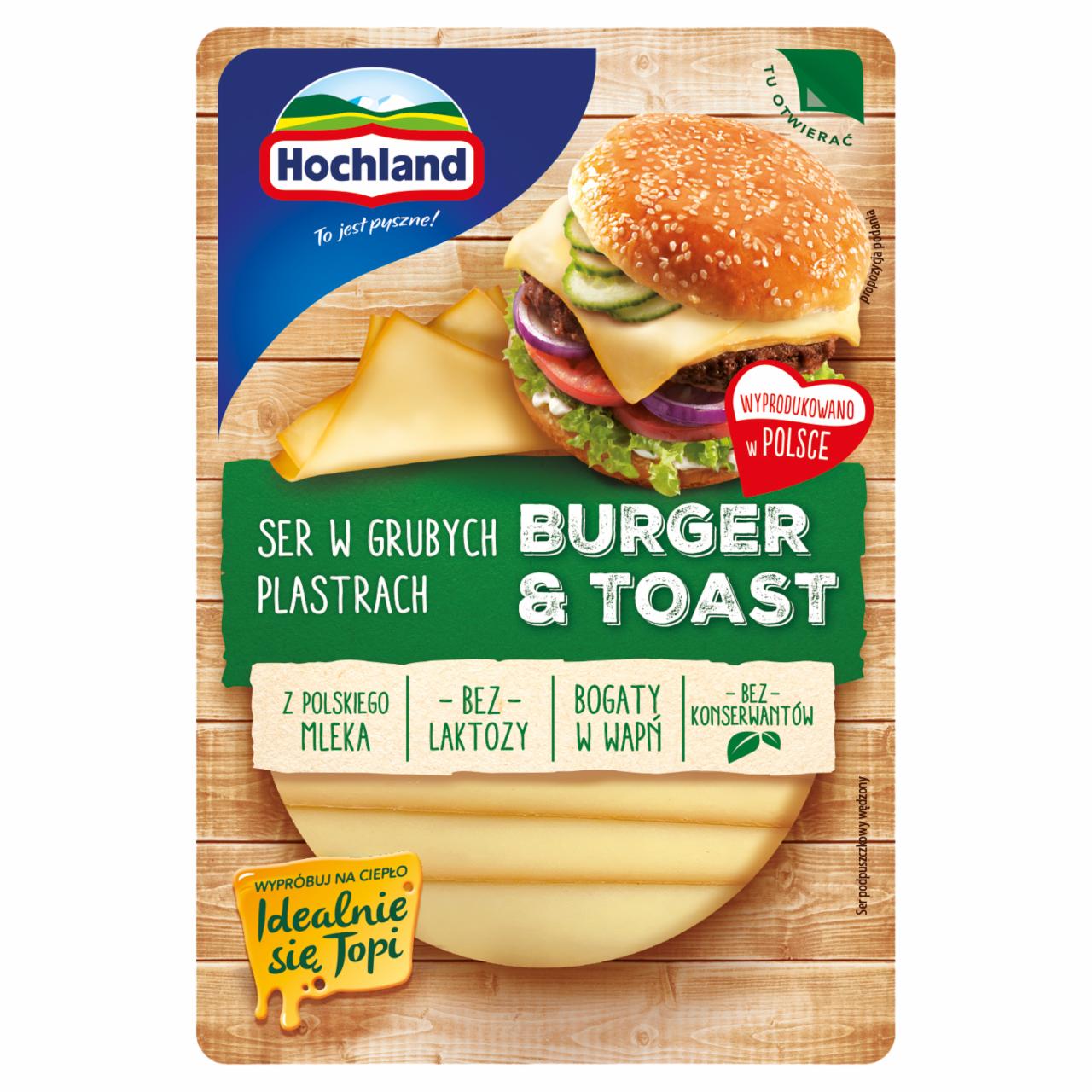 Zdjęcia - Hochland Burger & Toast Ser w grubych plastrach 135 g