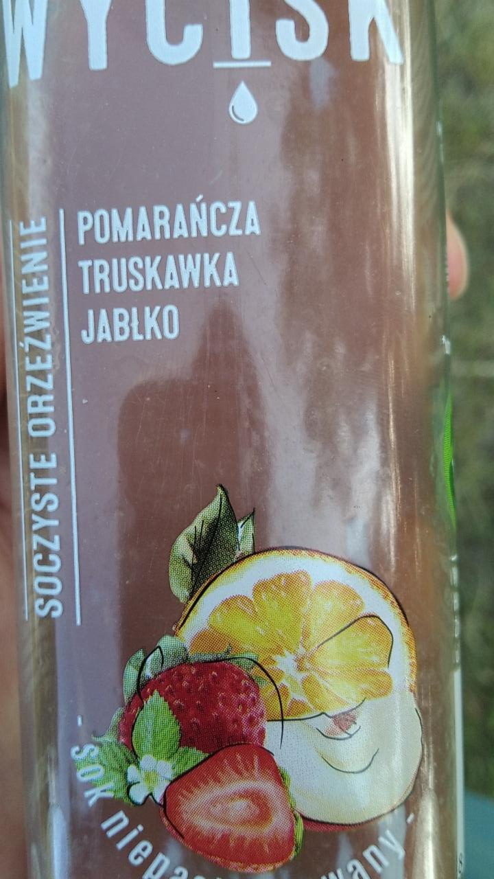 Zdjęcia - sok owocowy z dodatkiem przecieru z truskawek wycisk