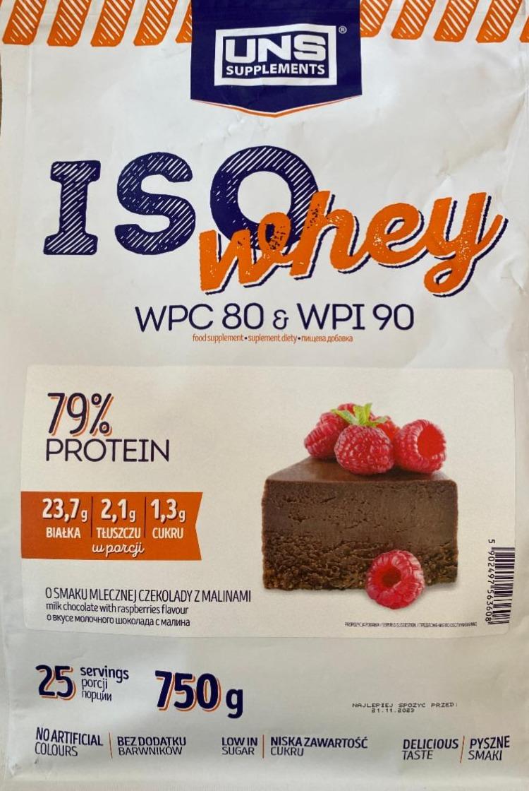 Zdjęcia - Uns Supplements Iso Whey WPC 80 mleczna czekolada z malinami