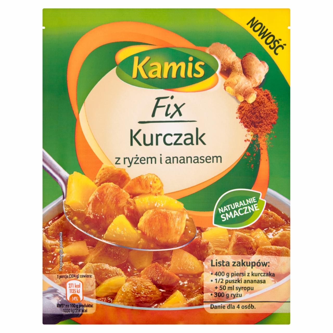 Zdjęcia - Kamis Fix Kurczak z ryżem i ananasem 45 g