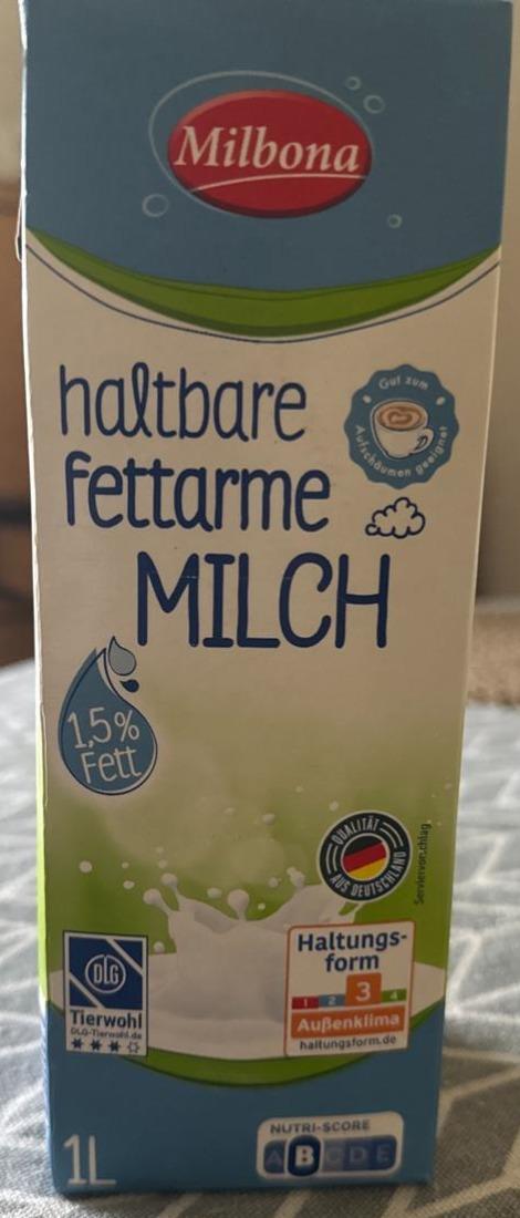 Zdjęcia - Haltbare fettarme Milch 1,5% Fett Milbona