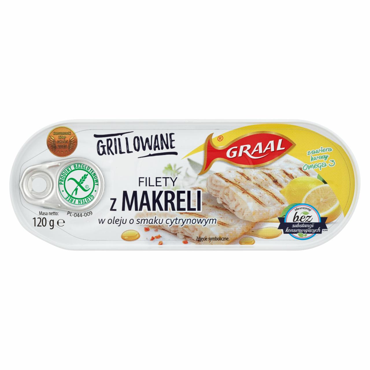 Zdjęcia - GRAAL Grillowane filety z makreli w oleju o smaku cytrynowym 120 g