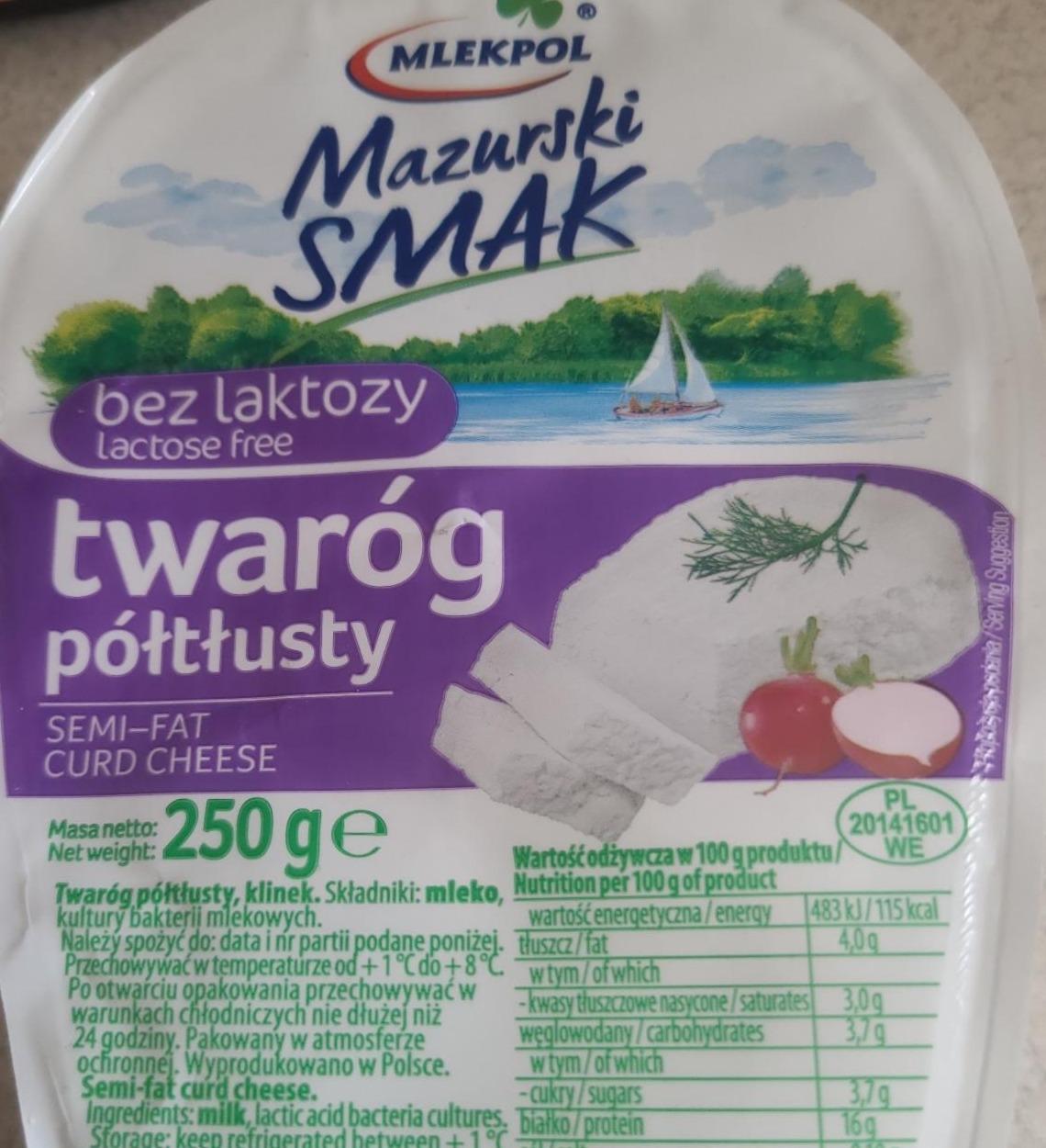 Zdjęcia - Twaróg półtłusty bez laktozy Mazurski Smak Mlekpol