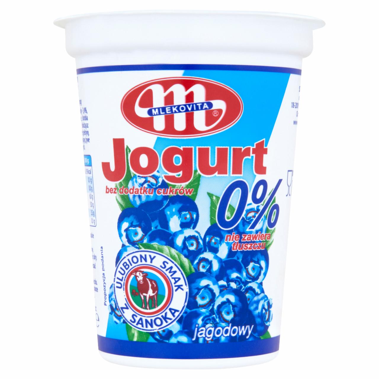 Zdjęcia - Mlekovita Jogurt 0% jagodowy 400 g