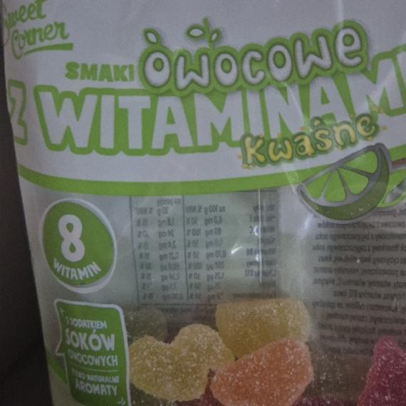 Zdjęcia - Kwaśne żelki owocowe z witaminami bez cukru Sweet Corner Lidl