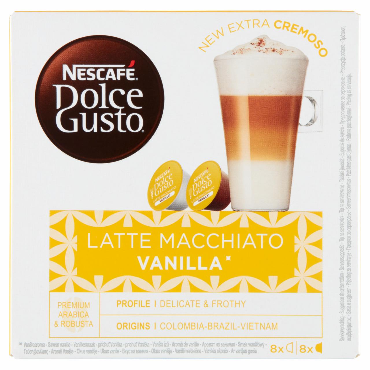 Zdjęcia - Nescafé Dolce Gusto Latte Macchiato Vanilla Kawa w kapsułkach 153,6 g (8 x 14,2 g i 8 x 5 g)
