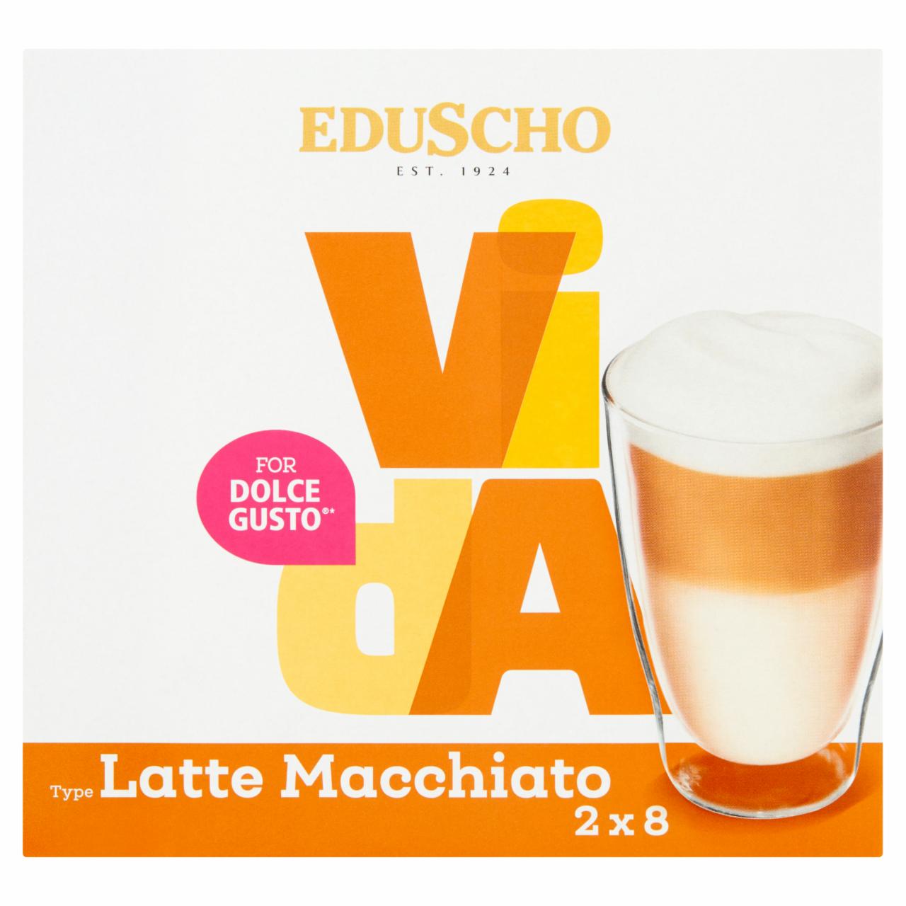 Zdjęcia - Eduscho Vida Latte Macchiato Kawa mielona w kapsułkach (8 x 7 g) i mleko w kapsułkach (8 x 15 g)