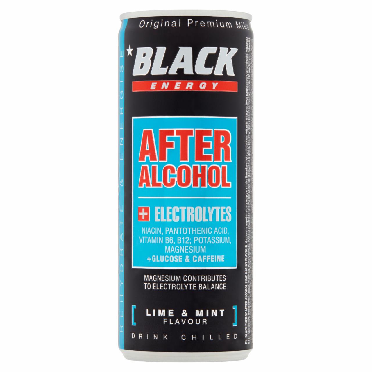 Zdjęcia - Black Energy After Alcohol Gazowany napój energetyzujący o smaku limonka-mięta 250 ml