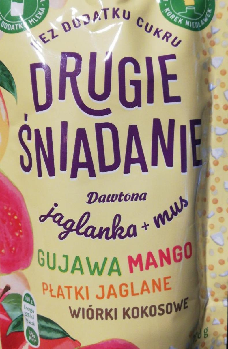 Zdjęcia - Dawtona Drugie śniadanie Jaglanka + mus gujawa mango płatki jaglane wiórki kokosow