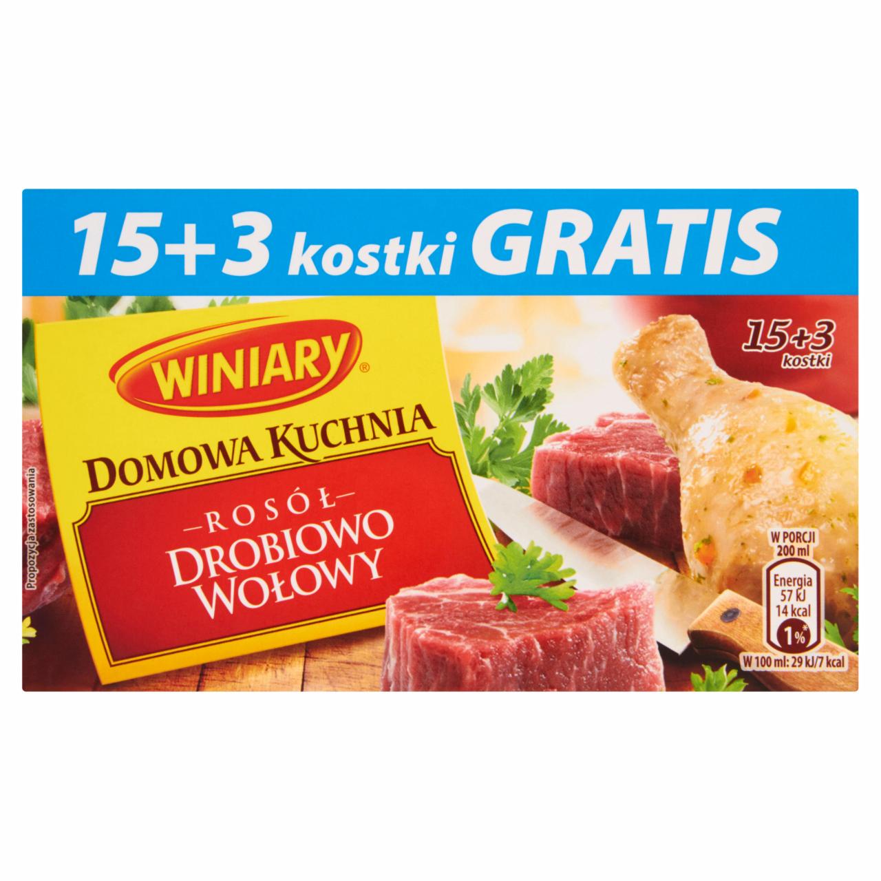 Zdjęcia - Winiary Domowa Kuchnia Rosół drobiowo-wołowy 180 g (18 kostek)