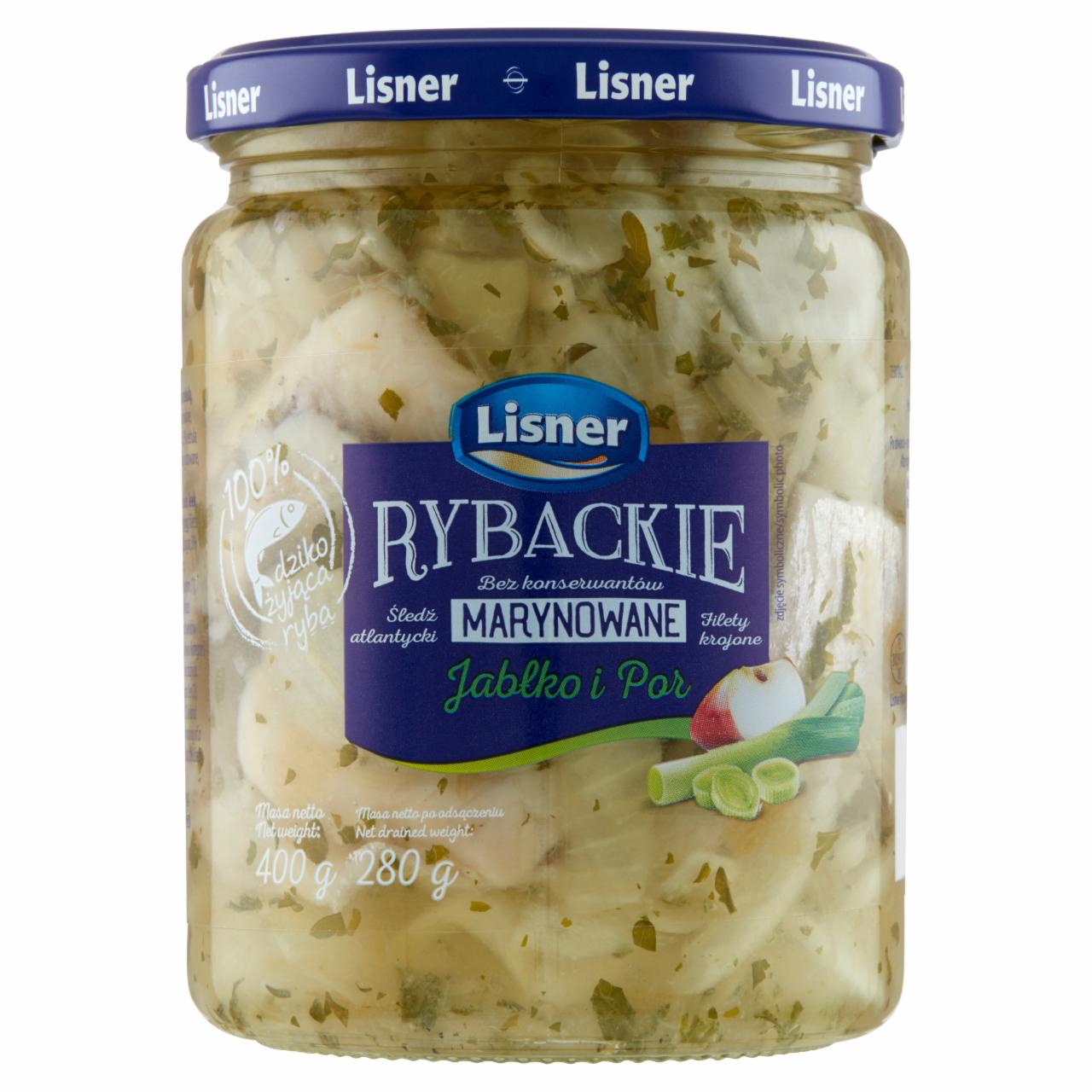 Zdjęcia - Lisner Rybackie Śledzie atlantyckie marynowane jabłko i por 400 g