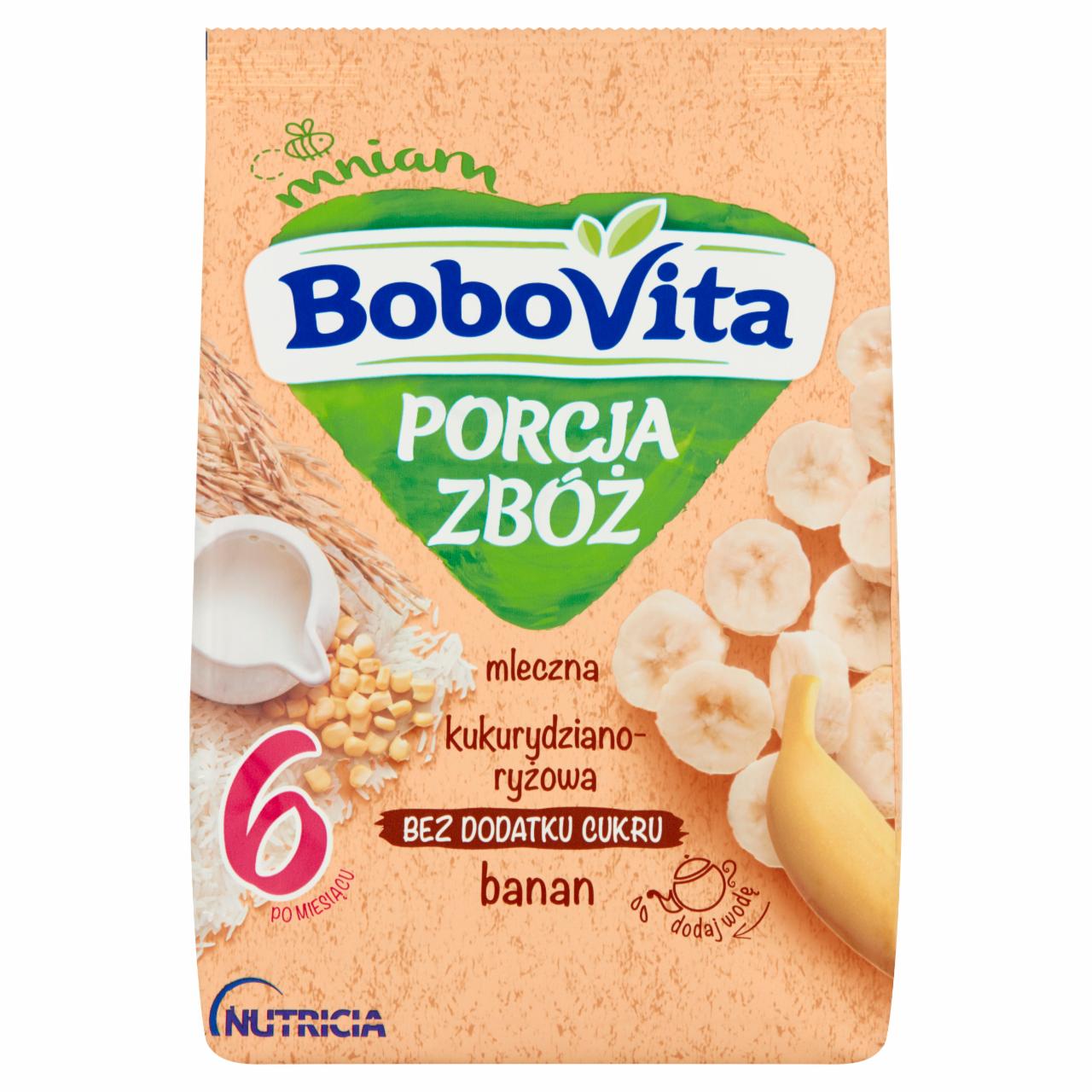 Zdjęcia - BoboVita Porcja Zbóż Kaszka mleczna kukurydziano-ryżowa banan po 6 miesiącu 210 g