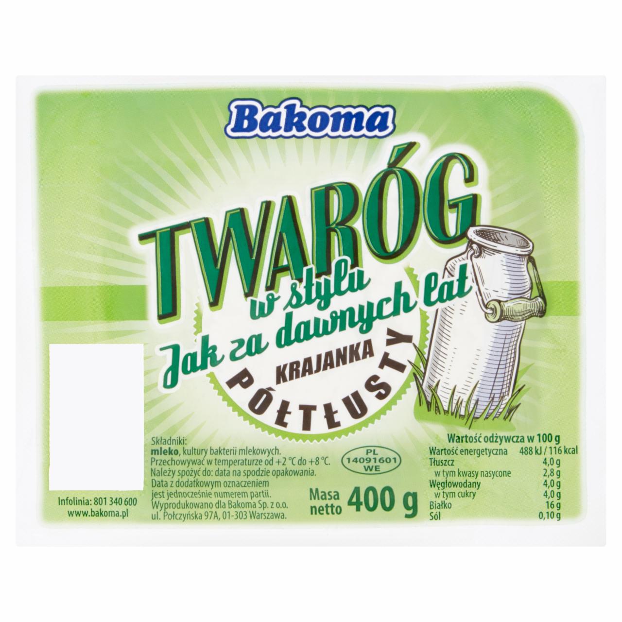 Zdjęcia - Bakoma Twaróg w stylu jak za dawnych lat krajanka półtłusty 400 g