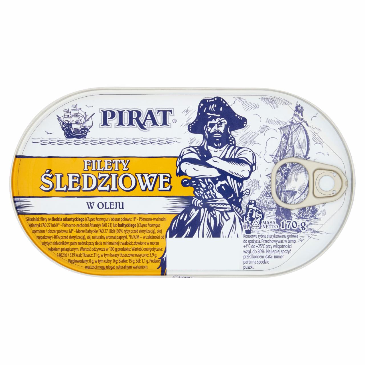 Zdjęcia - Pirat Filety śledziowe w oleju 170 g