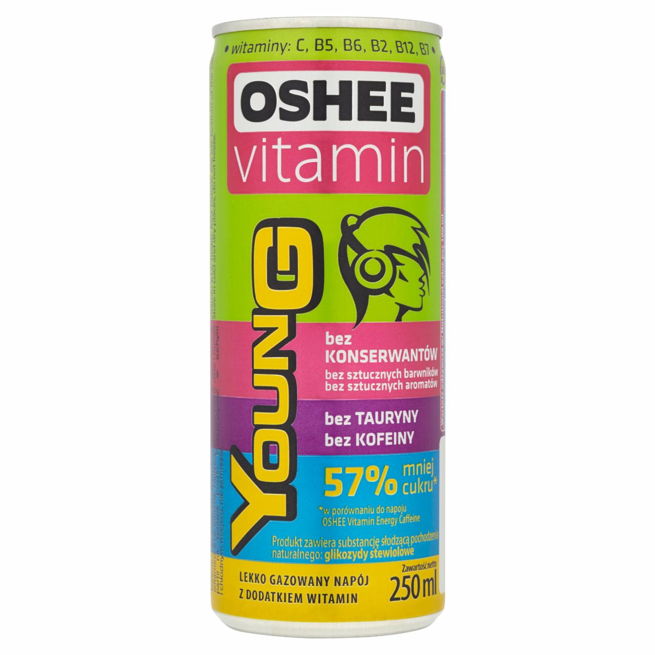 Zdjęcia - Oshee Vitamin Young Lekko gazowany napój z dodatkiem witamin 250 ml