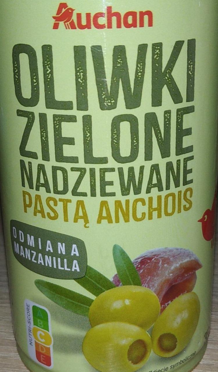 Zdjęcia - Oliwki zielony nadziewane pastą anchois Auchan