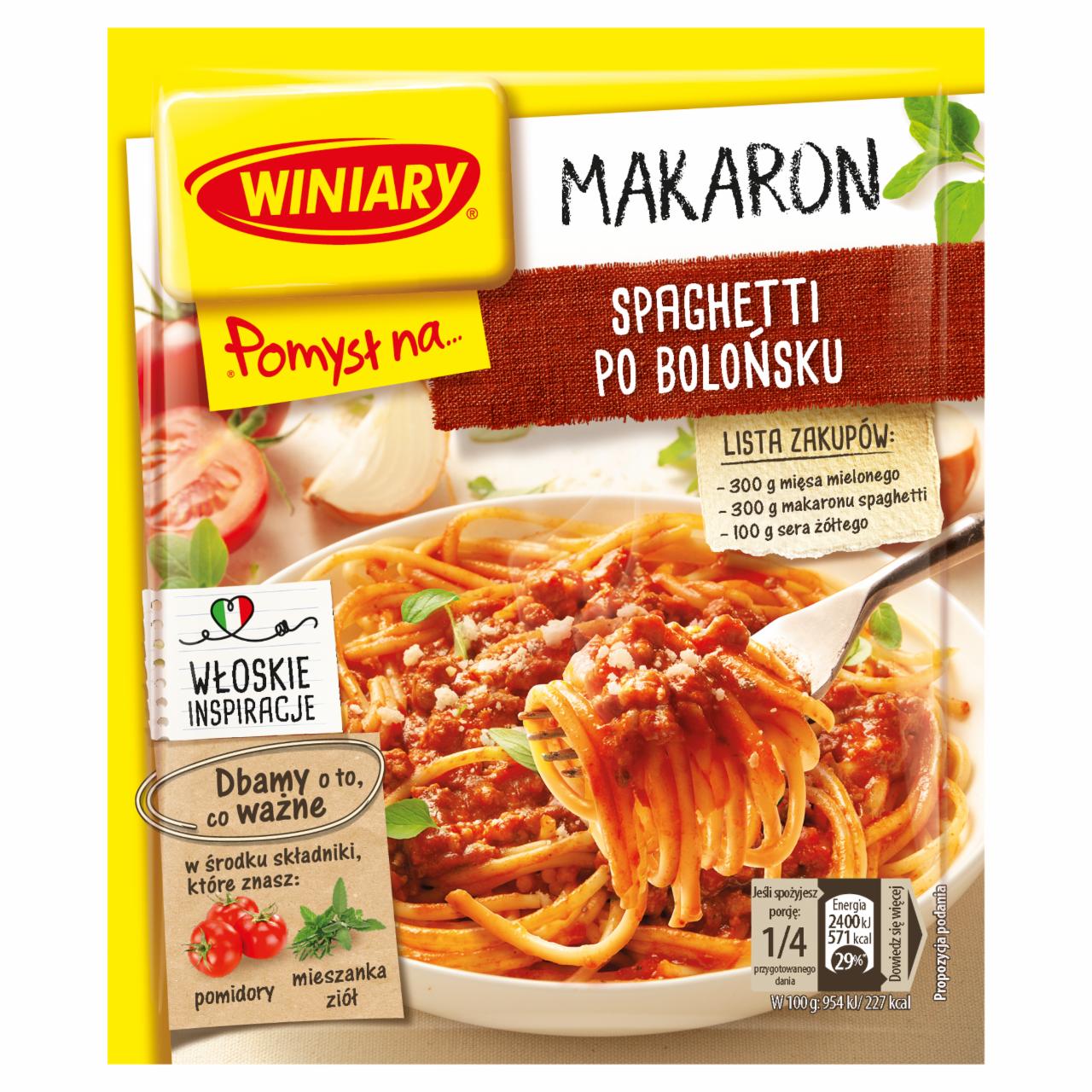 Zdjęcia - Winiary Pomysł na... Spaghetti po bolońsku 44 g