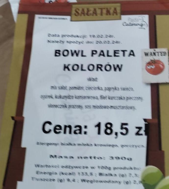 Zdjęcia - Bowl paleta kolorów Pajda catering