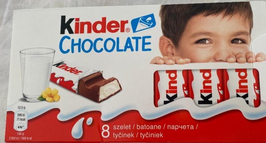 Zdjęcia - Kinder Chocolate Batonik z mlecznej czekolady z nadzieniem mlecznym 50 g (4 sztuki)