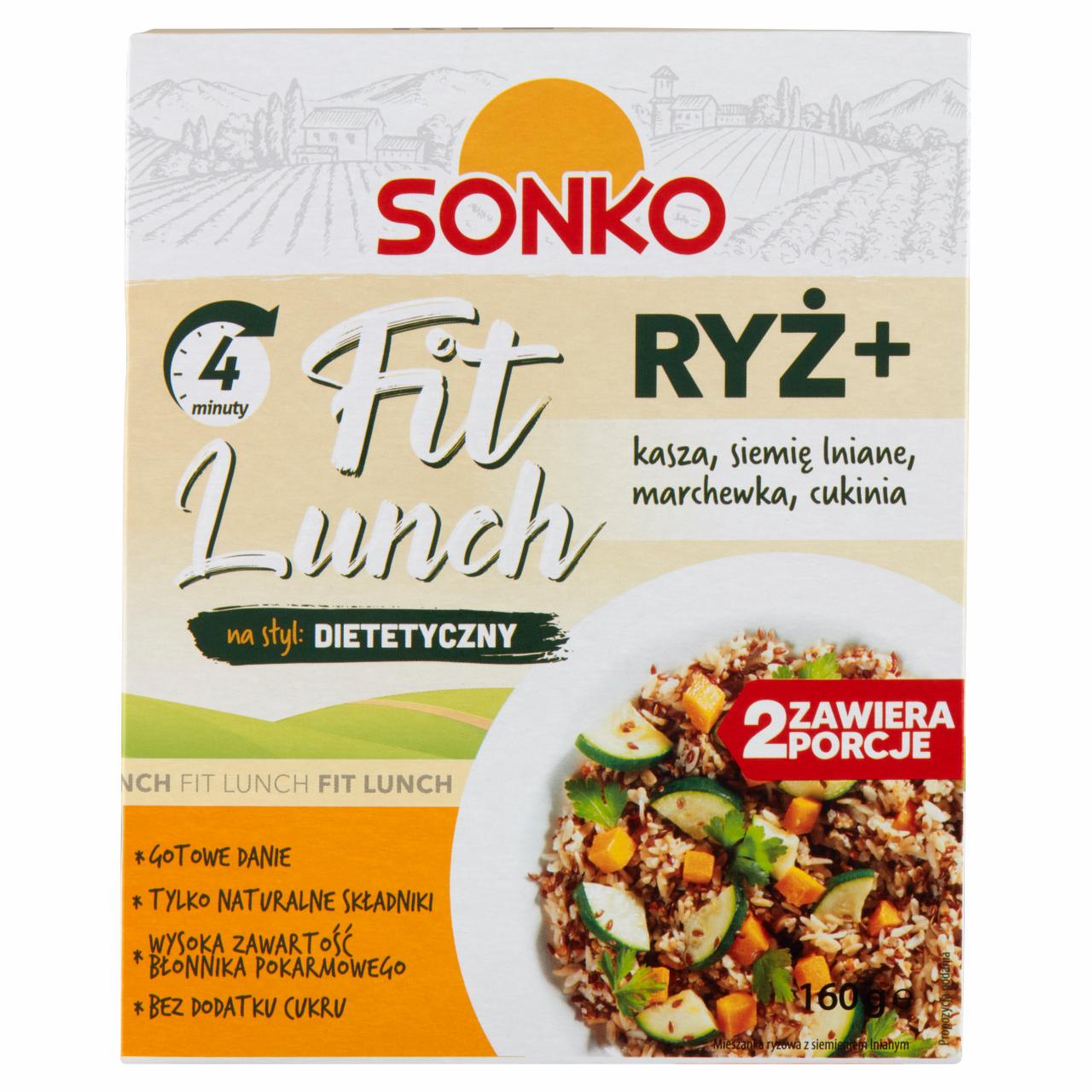 Zdjęcia - Sonko Fit Lunch Ryż + kasza siemię lniane marchewka cukinia 160 g