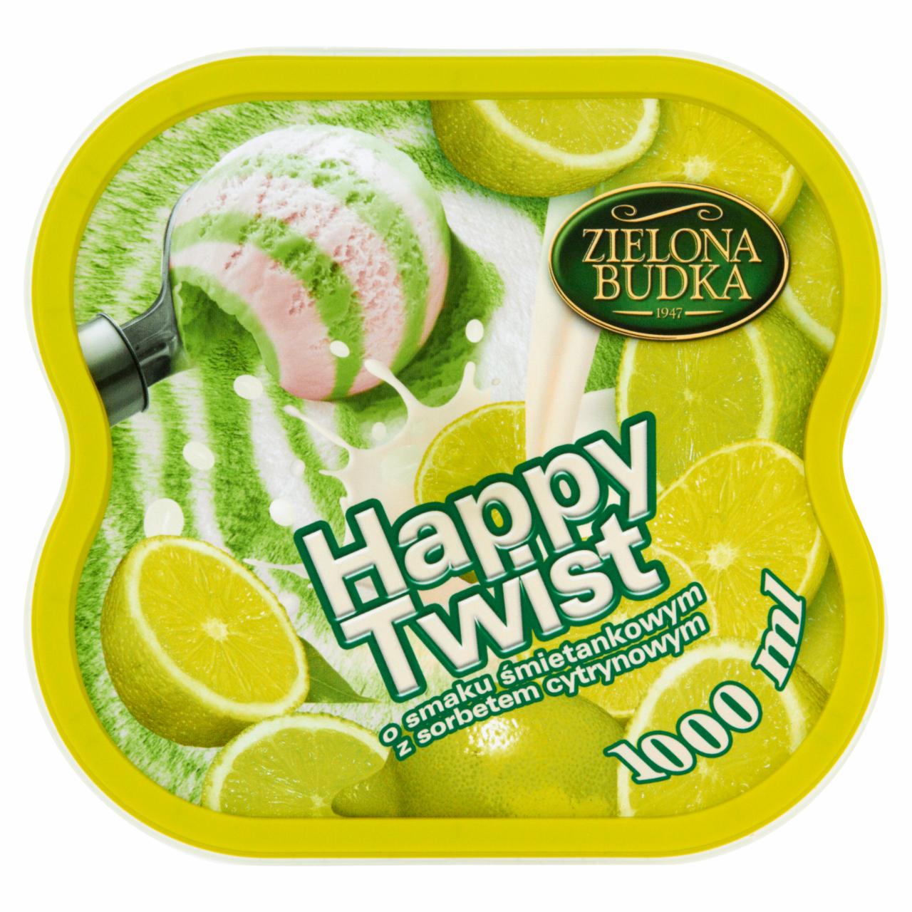 Zdjęcia - Zielona Budka Happy Twist Lody o smaku śmietankowym z sorbetem cytrynowym 1000 ml