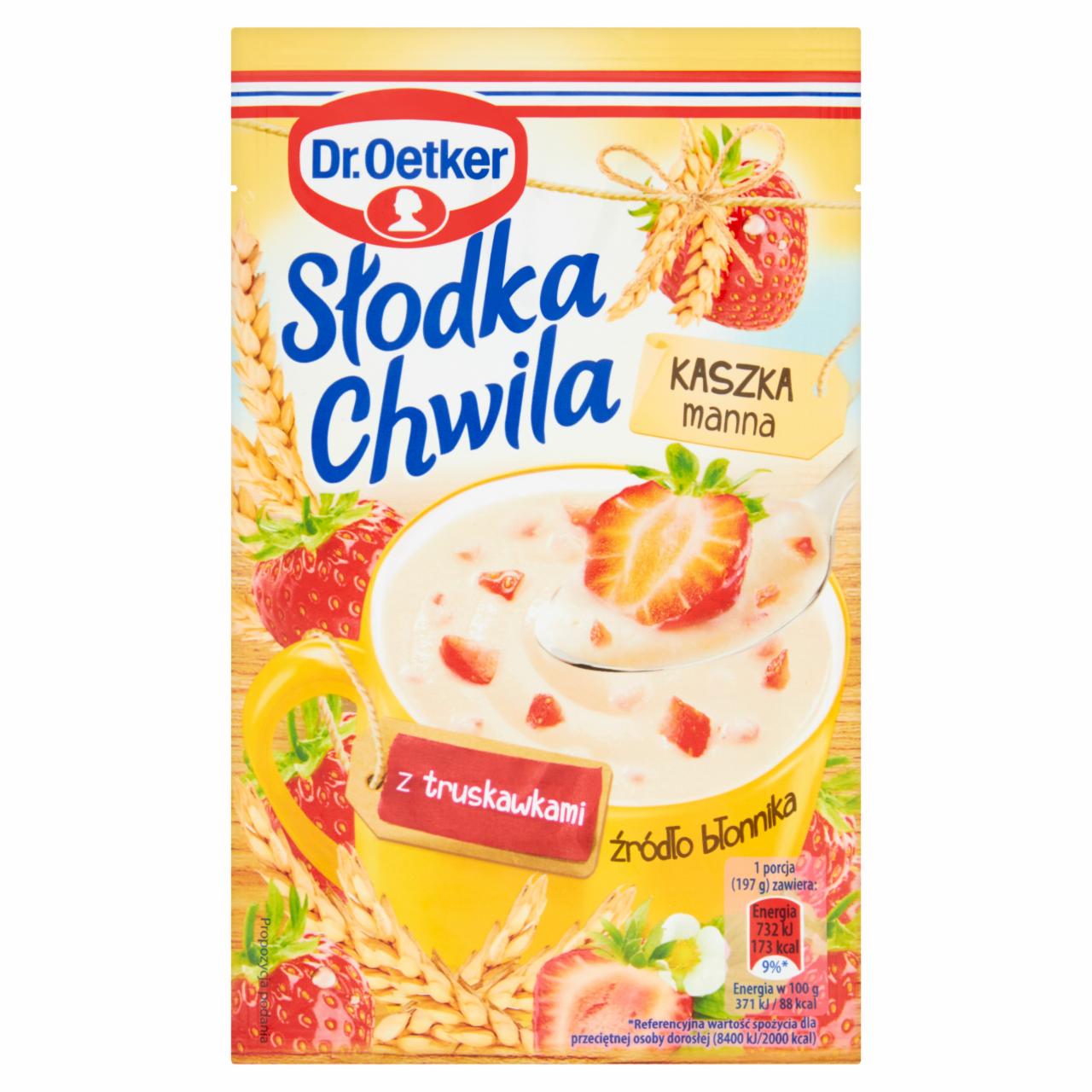 Zdjęcia - Słodka Chwila Kaszka manna z truskawkami Dr. Oetker